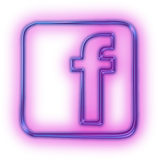 114107 Glowing Purple Neon Icon Social Media Logos Facebook Logo Square